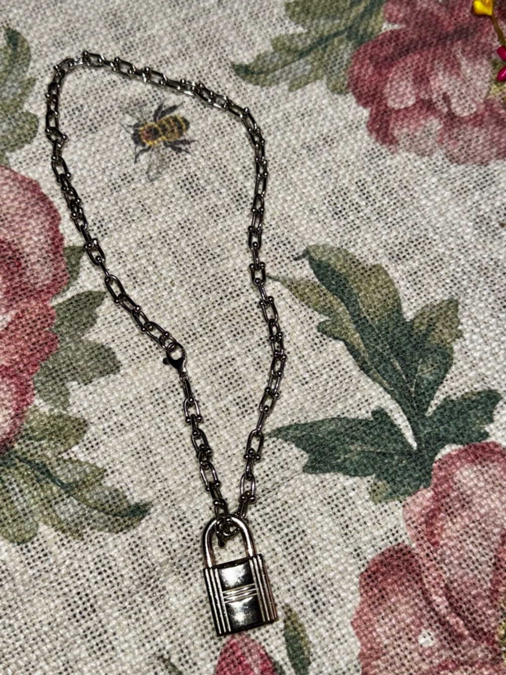 Hermes lock #100 and 925 necklace